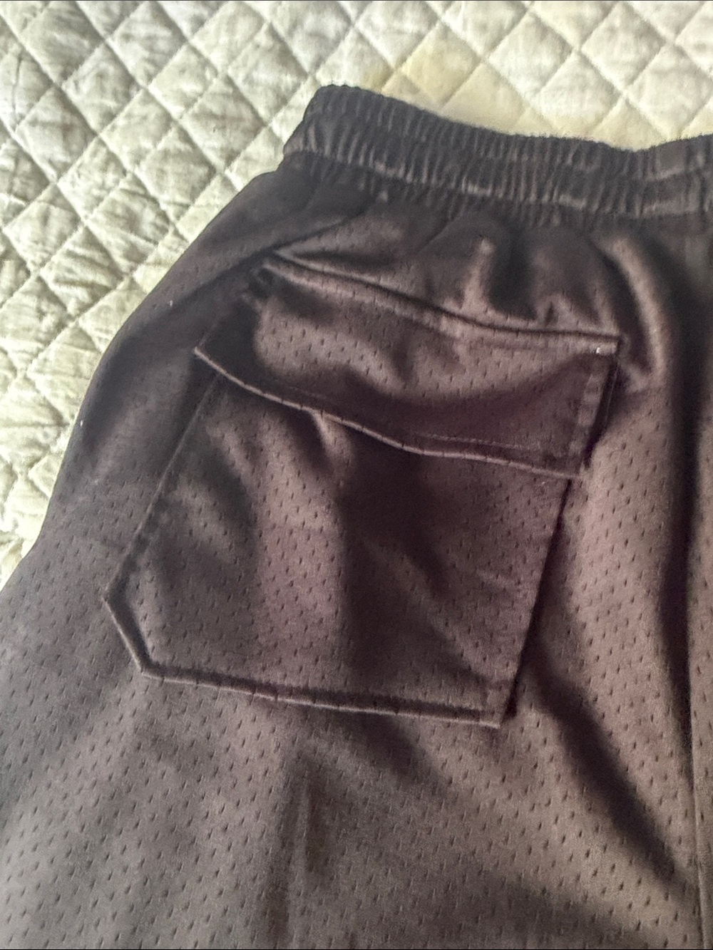Rhude Black Mesh Athletic Shorts with Yellow Drawcord - Picture 5 of 9